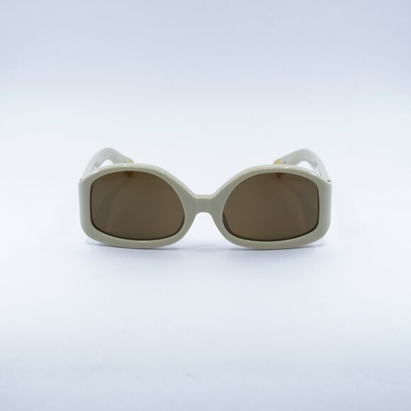 Jacquemus COLAPSO JAC/15 C3 Sunglasses Beige Geometric Frame, Brown Lenses - Picture 3 of 11